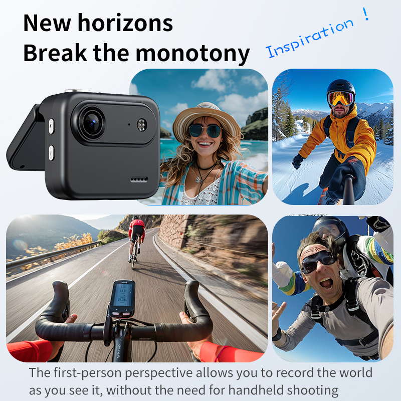 DLC  Action Camera First Person POV 1080P Video Reversible Display 1/4 Screw Mount Anti Vibration Sports Cam for Live Streaming