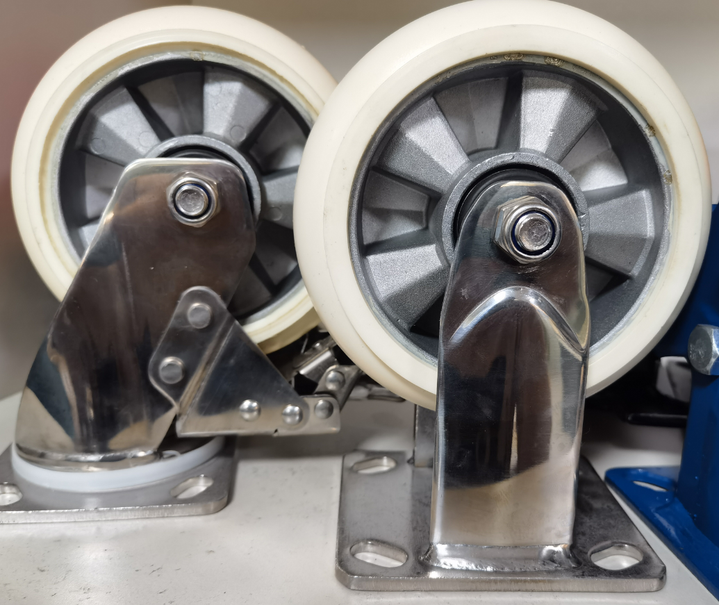 6 Inch Rigid Caster 304 Stainless Steel 400kg PU Wheel Cold Storage & Corrosive Environments