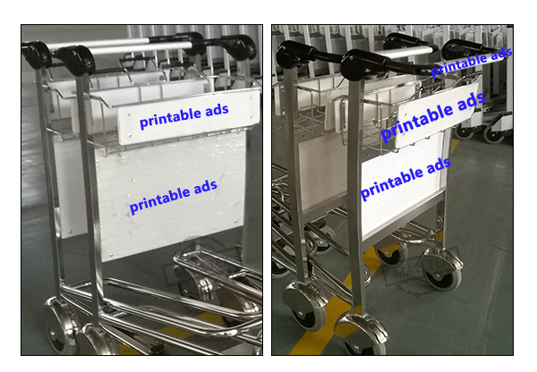 Stainless Steel Airport Luggage Trolley For Intermational Airport Using With Double Layer