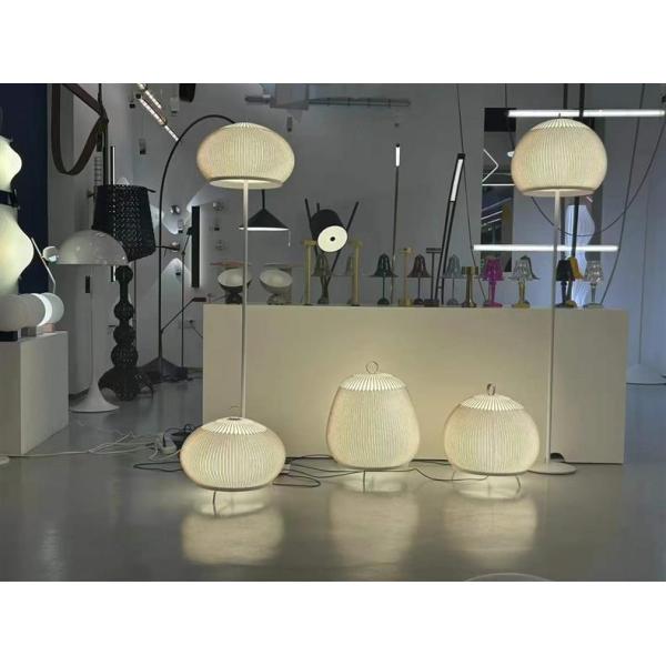 Lámpara de pie JYLIGHTING, moderna, para comedor, estudio y dormitorio, con pantalla de tela, lámparas de techo LED, lámparas de pie redondas