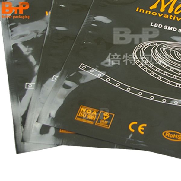 High Quality Anti-static Aluminium Foil Shielding Reusable Laminated Pouch LED Strip Lamp Belt Packaging Bag