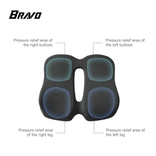 Customzied Wash Label Design U-Shape Memory Foam Office Chair Cushion with Hip Support