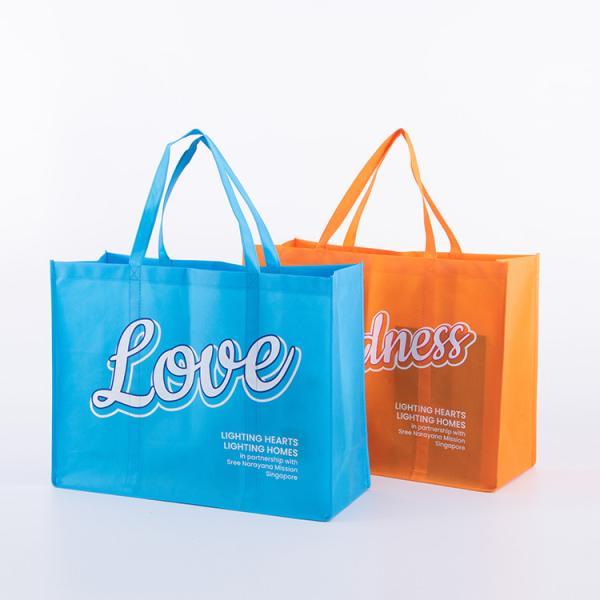 Customized Reusable Tote Shopping Bag Recycled Nonwoven Eco Friendly Grocery Bags