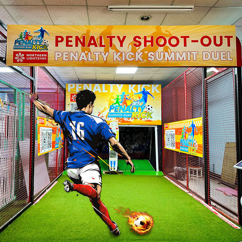 Customizable Indoor Football Goal Challenge Game Machine with High-Strength Iron Frame for 1-4 Players