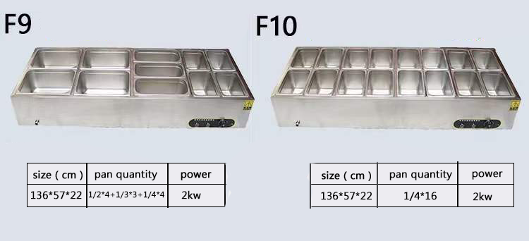 Rectangular Bain Marie Electric Food Warmer 150L 3 Pan Bain Marie