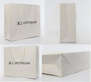 ISO9001 Custom Logo Paper Bags White Paper Craft Bags With Handles Gravure