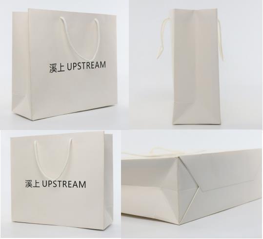 ISO9001 Custom Logo Paper Bags White Paper Craft Bags With Handles Gravure Printing