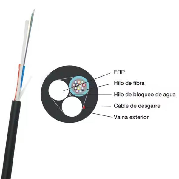 Câble fibre optique ADSS 24F 60M PORTÉE 1 KM Câble fibre ADSS monomode 24F 48F extérieur