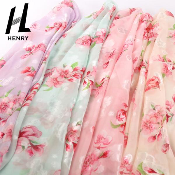 Custom Pattern Soft Tulle Fabric Chiffon Floral Print For DIY Decoration