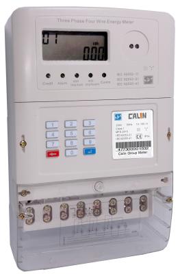 Ultrasonic Welded 3 Phase Electric Meter , 3 Element 4 Quadrant STS Prepayment Meter