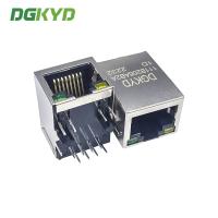 Graus horizontais da tomada reta do conector 100M de DGKYD111B206AB2A1D RJ45 90 com luz e protetor