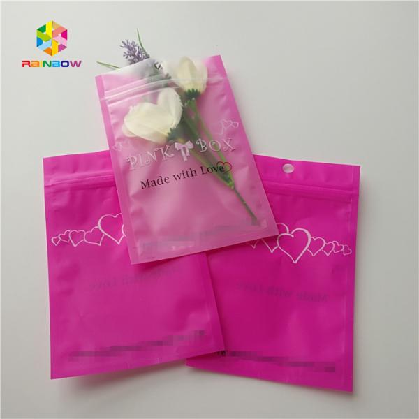 Three Side Sealed Plastic Pouches Packaging For Clothing / Girl Accessories
