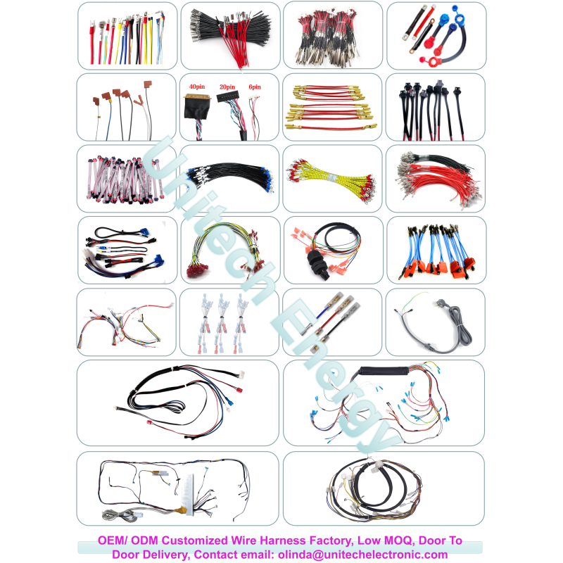 Factory Direct Supply Wire Harness UL1007#24 Wire, Environmentally Friendly PVC Material, Welding Lug Specification 48M,for Battery Connection Wire