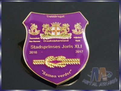 Customizable Business Lapel Pin Badges With Coverd Epoxy Shiny Silver Plating
