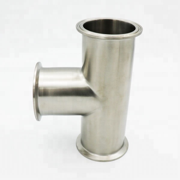 DIN25 tri clamp Tee with quick connection fitting for stainless steel pipes in food industry