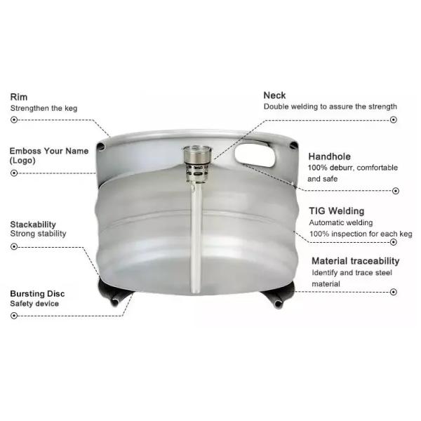 beer keg 5L to 59L for brewing equipment , beer and beverages storage,  spear