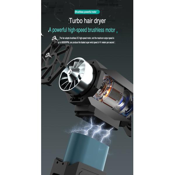 Black 90000rpm 4000mah Pocket Violent Turbo Fan For Outdoor Cool Camping