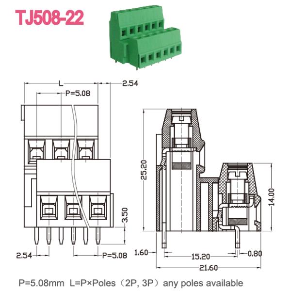 Соединитель блока 300В ПА66 ПКБ двойной струбцины клетки весны уровней терминальный Стакабле