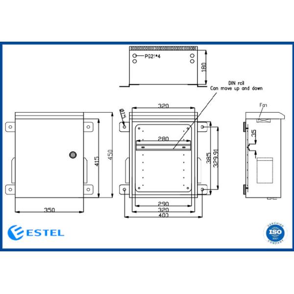 IP65 SGCC Outdoor Comms Cabinet With One Fan