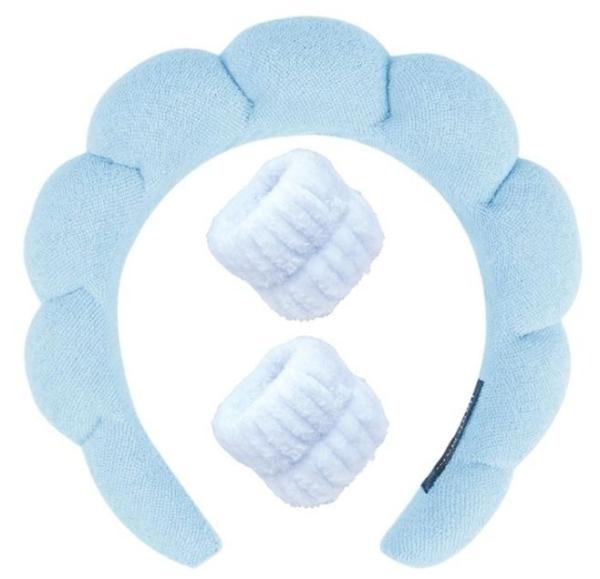 Twist sponge high calvaria SPA head band  washing Face makeup headband set
