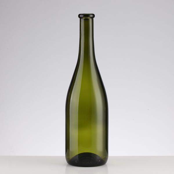 Пустая 750 мл оливково-зеленая круглая стеклянная бутылка с вином с пробкой