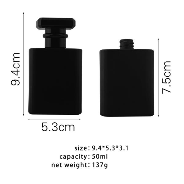 100ml Black White Colored Glass Spray Perfume Bottle  with Pump Sprayer
