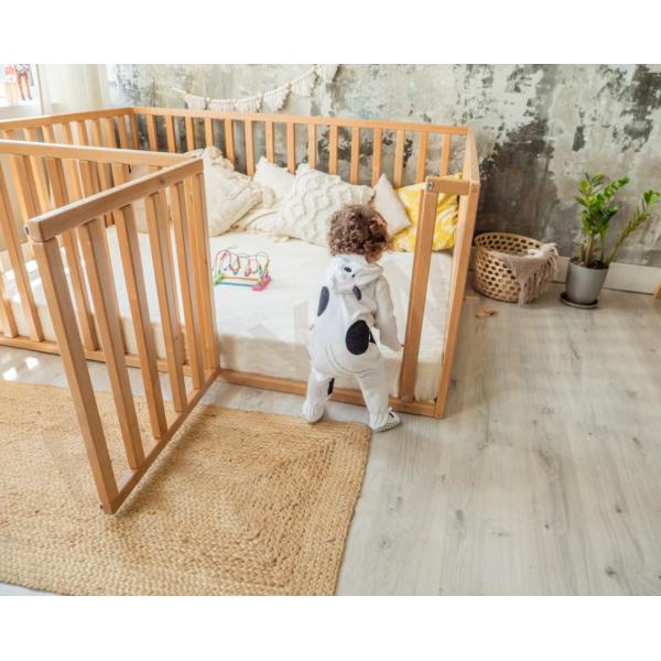OEM Eco friendly wooden Bed with Extra Protection Nursery bed Toddler Play bed Solid wood bed