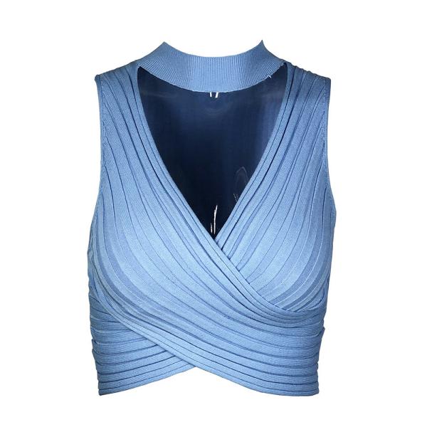 Hanging Neck Sleeveless Sexy Women's Knitted Tank Top