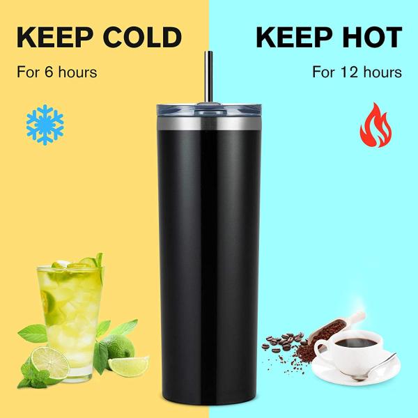 White 20 Oz Vacuum Insulated Stainless Steel Tumbler Beer Pints