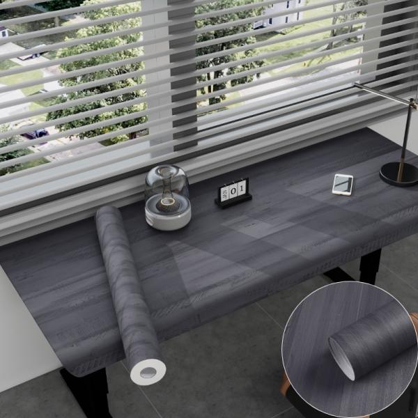 Modern Brown PVC Wood Grain Wallpaper Self-Adhesive Waterproof