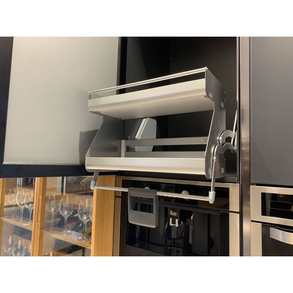 Italian Design Kitchen Cabinet with Quartz Stone Top and Tall Cabinet Ready to Ship