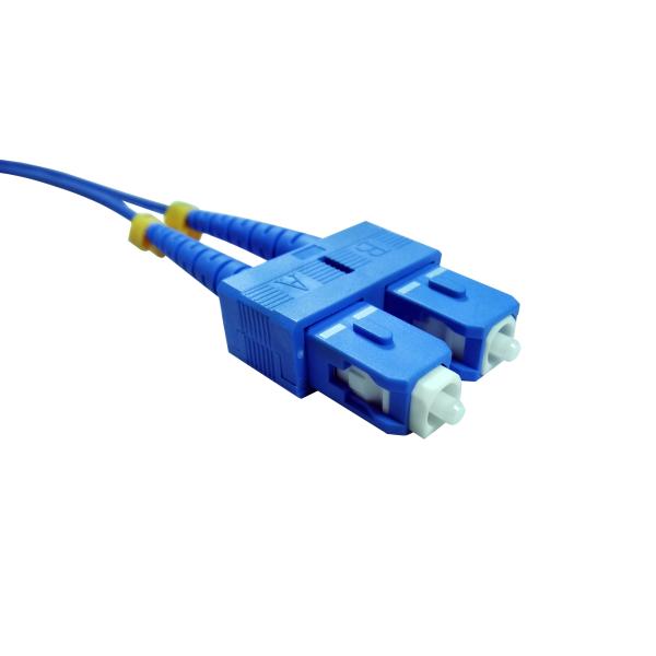 5m 1310nm Armored Fiber Patch Cord SC UPC To LC UPC Single Mode Duplex Blue