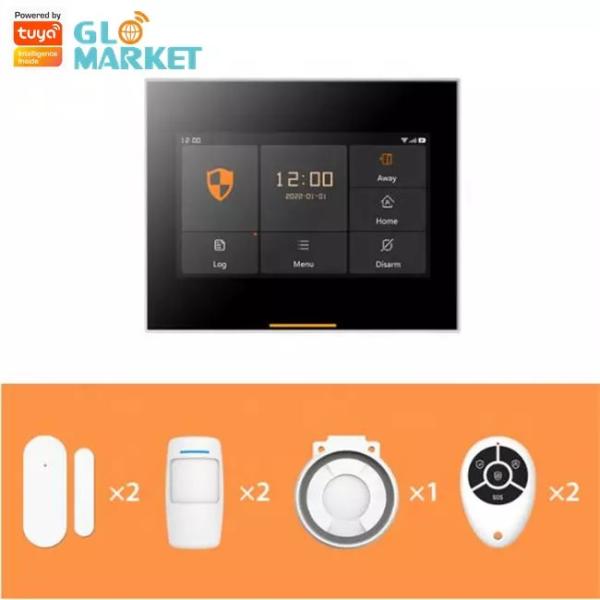 Glomarket Tuya 4g / Wifi DIY Home Security Alarm Systems Wireless App Control Anti Theft