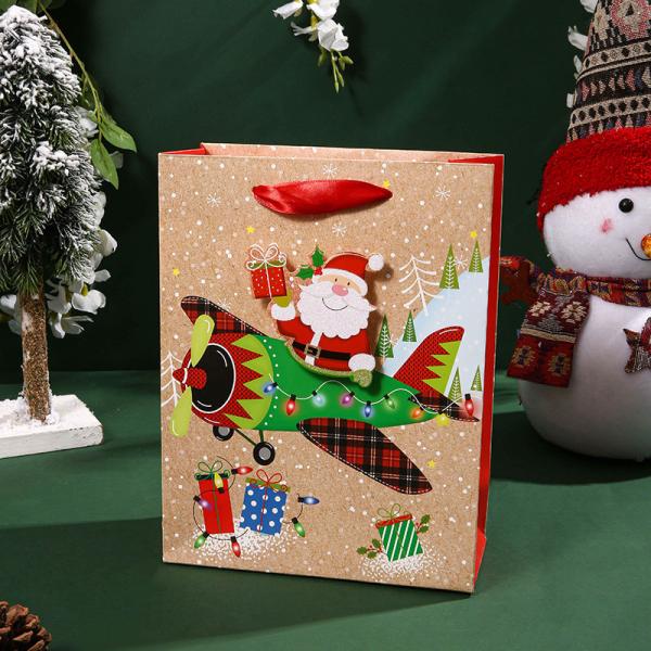 presente amigável Tote Bags 30g/PCS do Natal de Eco do cartão 250g branco