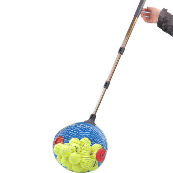 Portable Roller Tennis Balls Picker Pickleball Pick-Up Bucket with Hook Ball Organizer Tool for Court
