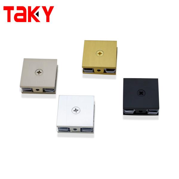 Square 0 Degree Fitting Glass to Glass Door Hinge Corner Glass Door Clamp