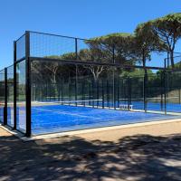 Tipo de campos accesible de las pistas de tenis de Padel de la silla de ruedas con la cerca del PE