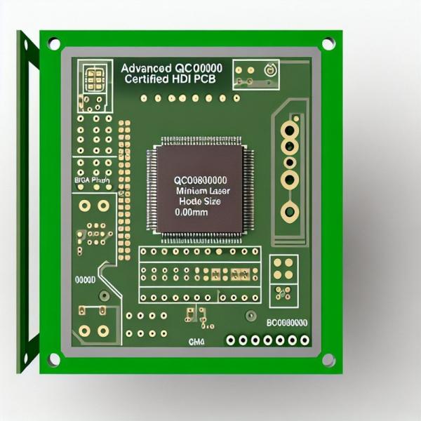 QC080000 認証されたHDIPCBボード 0.3mm BGAピッチと0.07mmレーザードリル
