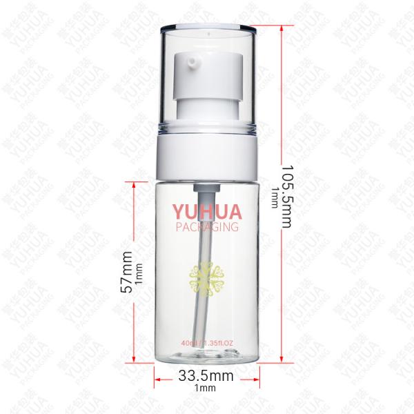 Custom Cosmetic Lotion Bottles 40ml Empty PET Pump Bottle Skincare