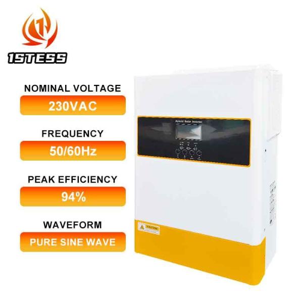 Plage de tension d'entrée acceptable 170-280VAC Pour ordinateur personnel Inverseur solaire monophasique de 6,2 kW avec batterie 48V et MPPT