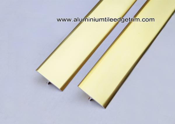 High End Aluminium T Bar Trim / Section Gloss Gold For Tile Edging Or Structure