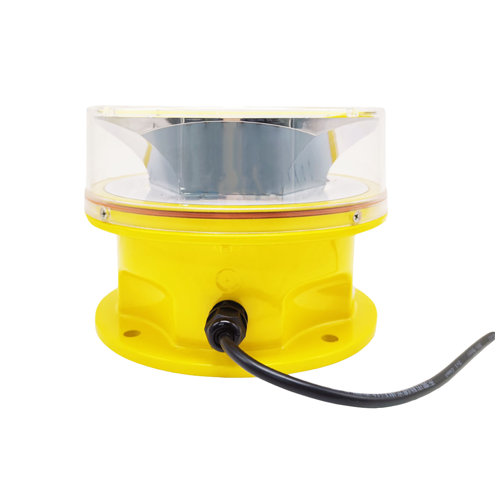 ANNHUNG AH-MI-B2 White LED Medium-Intensity Aviation Obstruction Light with 2000cd Intensity, IP66 Waterproof, and 20-60FPM Flash Rate