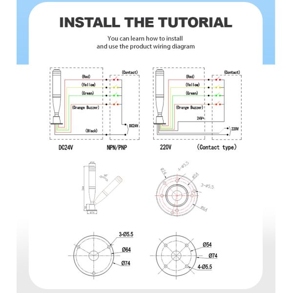 Flujo luminoso 400lm Luz de advertencia de torre Luces de pila LED para equipos pesados con garantía de aluminio