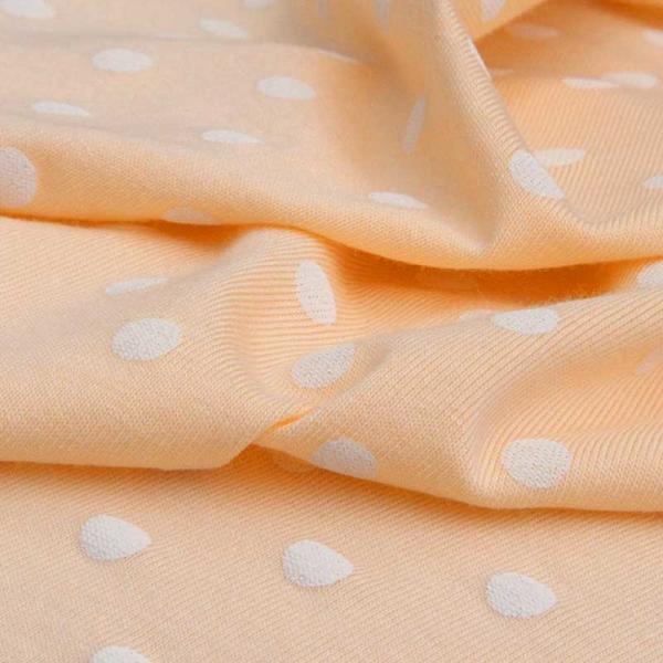 Custom 150cm 185gsm Polka Dot Knit Fabric 6% Spandex 47% Cotton 47% Modal