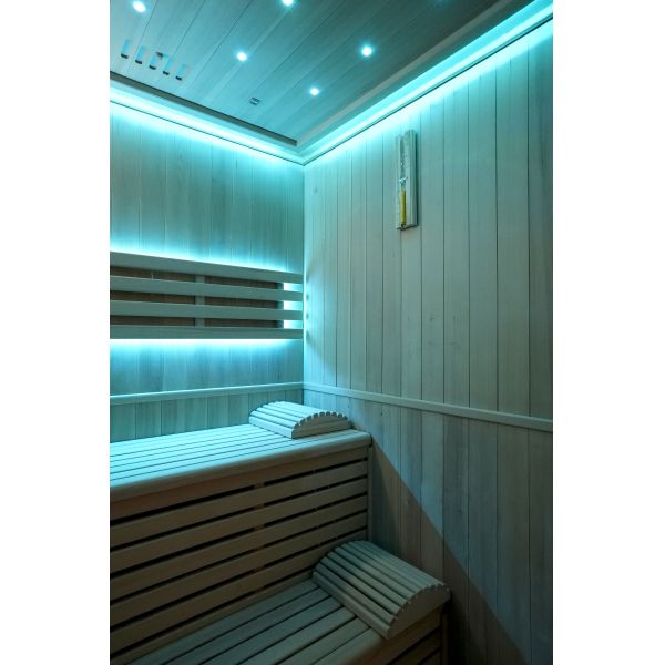 Outdoor Spruce and Red Cedar Shaped Sauna Room
