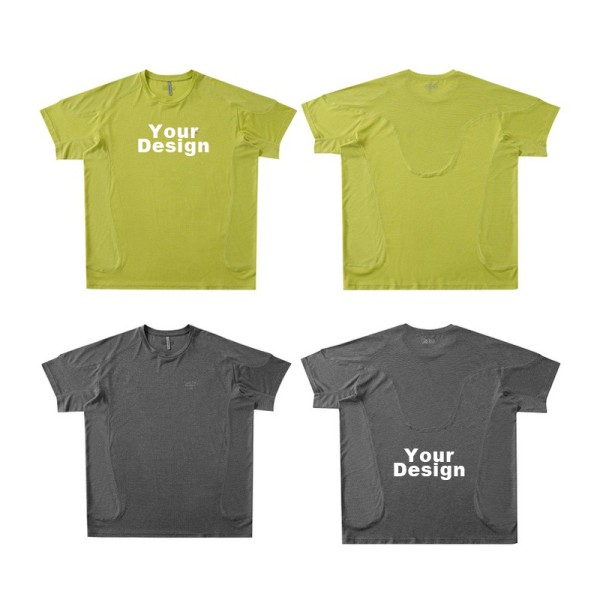 Custom OEM ODM COOL‑MAX Cationic Quick‑Dry Men's Short‑Sleeve Sports T‑Shirt