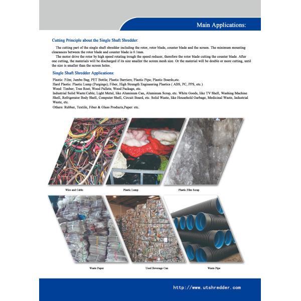 waste wood board /wood box / wood furniture Shredding machine, single shaft shredder