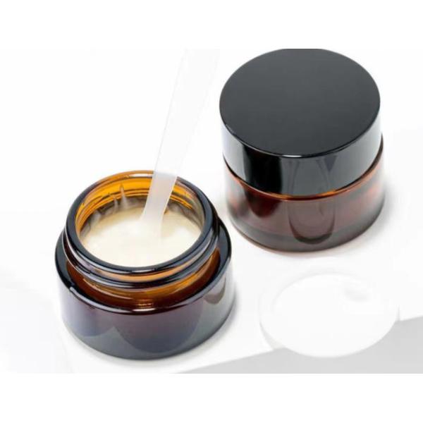 ODM OEM 4 Oz  Glass Cosmetic Jars With Lids Amber Lip Balm Jars