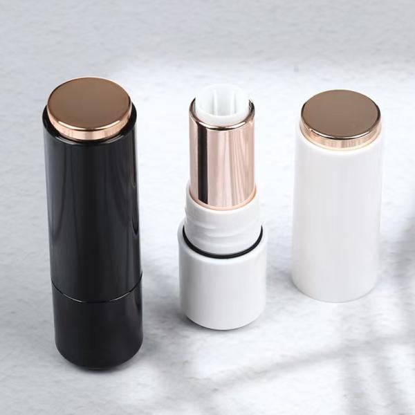 Wholesales Luxury 3.5G Plastic White Black Gold Lipstick Tubes with Seal Ring