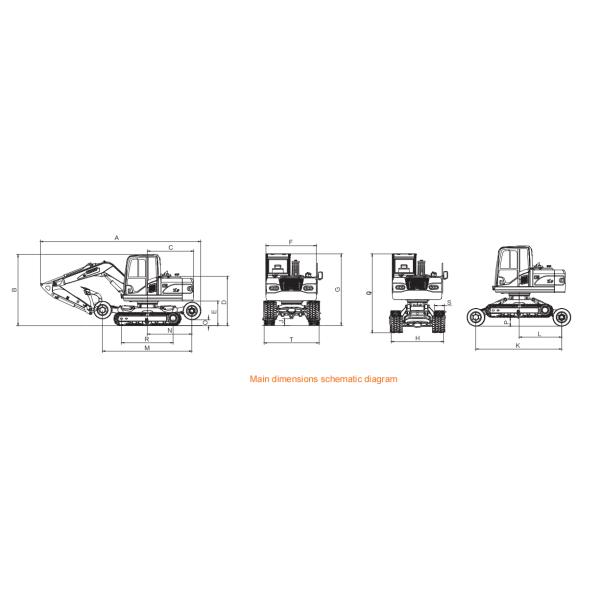 X9 Breaker Wheel Crawler Excavator And Clamp Yellow Colour
